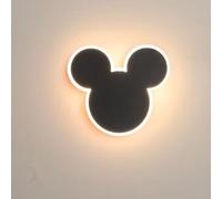 SXYSXYSXY LED Mickey Regulable Lámpara de pared Lámpara infantil Interior Creativo Moderno Luz tricolor 9W Aplique para Salón Dormitorio 20 * 17cm,Negro