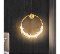 SXYSXYSXY LED Moderno Cristal Regulable lámpara colgante anillo diseño colgante de luz 3000K/4500K/6000K nórdico dormitorio mesilla de noche lámpara de techo lámpara de comedor candelabro Ø35cm