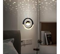 SXYSXYSXY LED moderno dormitorio mesilla de noche lámpara colgante mas estrellado cielo diseño 10W 3000K minimalismo candelabro sala de estar cocina comedor escalera Ø20cm