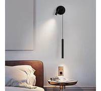 SXYSXYSXY LED Moderno Lámpara de Pared 7W+3W adentro Apliques Negro Luz para Leer Colgante de luz Luz cálida 3000K Decoración Lámpara de Noche para Sala de Estar Habitación luz de Pared,Right
