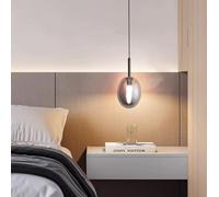SXYSXYSXY Minimalismo Lámpara colgante de cristal Dormitorio moderno Mesita de noche Lámpara de comedor nórdica Diseño creativo 3000K Salón Loft Ø15cm