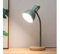 SXYSXYSXY Modernista Madera Lámpara de Escritorio Nórdicos Niño Lámpara de Lectura Salas de Estudio Metal Oficina Luz de Trabajo Retro Los clásicos LED Dormitorio Lámpara de Noche E27,Verde