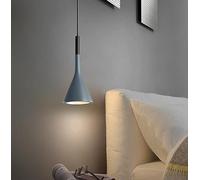 SXYSXYSXY Moderno Lámpara de comedor Metal Dormitorio Lámpara colgante Minimalismo Mesilla de noche Altura regulable Lámpara de araña Lámpara colgante E27 Ø15*36cm,Azul