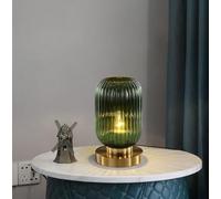 SXYSXYSXY Moderno Vidrio Lámpara de mesa Minimalismo Nórdico Dormitorio Lámpara de mesilla Diseño creativo Decorativo Salón Estudio Hotel E27 15 * 27cm,Verde