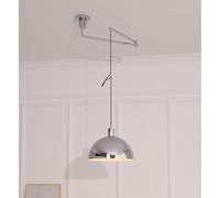 SXYSXYSXY Nórdico giratorio Lámpara colgante Extensión y retracción del brazo Lámpara de comedor Lámparas colgantes metal Lámpara de techo E27 dormitorio salón Ø35cm,Plata