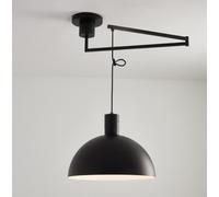 SXYSXYSXY Nórdico giratorio Lámpara colgante Extensión y retracción del brazo Lámpara de comedor Lámparas colgantes metal Lámpara de techo E27 dormitorio salón Ø35cm,Negro