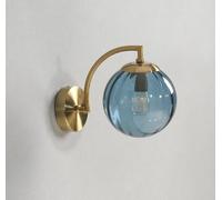 SXYSXYSXY Nórdico Minimalismo Aplique Moderno Vidrio Aplique Interior Dormitorio Mesilla de noche Iluminación de pared para Salón Escalera Pasillo E14 15cm,Azul