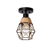 SXYSXYSXY Vintage Industrial Lámpara de techo Cuerda de cáñamo Hierro Estilo americano Lámpara de pasillo Dormitorio Balcón Entrada Pasillo Escalera 15 * 24cm E27