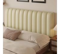 SXZAGZR Funda Elástica Acolchada para Cabecero, Impermeable Y Antipolvo, De Cuero PU, Universal Y Compatible con Todos Los Tamaños (Individual, Matrimonial, Queen, King) (Beige,160cm)