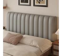 SXZAGZR Funda Elástica Acolchada para Cabecero, Impermeable Y Antipolvo, De Cuero PU, Universal Y Compatible con Todos Los Tamaños (Individual, Matrimonial, Queen, King) (Gris Claro,220cm)