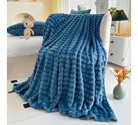 SXZAGZR Manta Sofá Cama De Felpa De Conejo Super Suave, Manta Gruesa Y Esponjosa para Todas Las Estaciones, Multifuncional para Dormitorio, Sofá, Viajes, Niños, Camping (Azul,200x230cm)