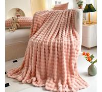 SXZAGZR Manta Sofá Cama De Felpa De Conejo Super Suave, Manta Gruesa Y Esponjosa para Todas Las Estaciones, Multifuncional para Dormitorio, Sofá, Viajes, Niños, Camping (Rosa Claro,200x230cm)