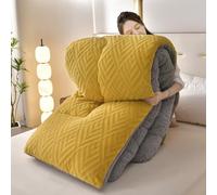 SXZAGZR Manta Sofa para Cama Grande Invierno De Colchas Gruesa Borrego Pelo Gruesa Calentita Manta Sofá Suave Y Caliente con Borreguito Cachemira Cordero Nórdico (Amarillo,200x230cm 4kg)