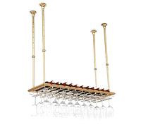 SXZenSpace Botellero de Hierro Colgante para Copas de Vino, Soporte para Copas invertidas para Barra de Bar o Restaurante - Estante de Almacenamiento de Altura Ajustable para Armario de Pared