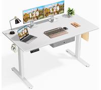 SXZenSpace Escritorio eléctrico de pie para tocador de Ordenador y mesita de Noche de 55,12" x 23,62" (Blanco)