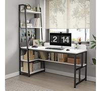 SXZenSpace Escritorio Moderno para Juegos de Ordenador con estantes para Estudiantes y Trabajadores, Ideal para la Oficina en casa, el hogar, el Dormitorio y como Mesa Auxiliar. Color3. Dimen