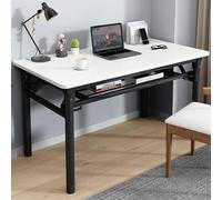 SXZenSpace Escritorio Plegable, Mesa Plegable pequeña para Ahorrar Espacio, Ordenador con estantes de Almacenamiento, rincón de Juegos para Oficina en casa, Escritura, no Requiere Montaje (B1