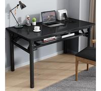 SXZenSpace Escritorio Plegable, Mesa Plegable pequeña para Ahorrar Espacio, Ordenador con estantes de Almacenamiento, rincón de Juegos para Oficina en casa, Escritura, no Requiere Montaje (C1