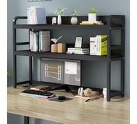 SXZenSpace Estantería de Escritorio Ajustable de 2 Niveles para Material de Oficina - Estantería de Madera Multiusos para mostrador, Estante Expositor, Mueble Auxiliar Que Ahorra Espacio para