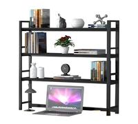 SXZenSpace Estantería de Escritorio de 3 Niveles - Estantería Industrial Ajustable para Escritorio, estantería Multiusos de Hierro Forjado para el hogar, la Oficina y la exhibición de computa