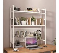 SXZenSpace Estantería de Escritorio de Hierro Forjado, Organizador de Escritorio Industrial para Ordenador con Tablero Perforado, Soporte de exhibición de Metal para Oficina en casa (Blanco 1