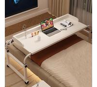 SXZenSpace Mesa Auxiliar Ajustable en Altura con Ruedas para Camas tamaño King. Escritorio con Ruedas para Uso hospitalario y doméstico.