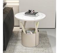 SXZenSpace Mesa Auxiliar Redonda Moderna, Mesa Auxiliar Creativa con Estructura metálica, Mesa Auxiliar móvil para Sala de Estar, para Colocar Junto al Brazo del sofá, A, 50x50cm (20x20 pulga