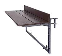 SXZenSpace Mesa Colgante para barandilla de balcón - Barra Plegable para terraza con 5 Alturas Ajustables para jardín, terraza o Uso Exterior.