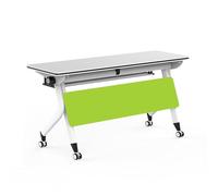 SXZenSpace Mesa de conferencias Plegable Moderna con Ruedas con Bloqueo, Altura Ajustable y Estante de Almacenamiento - Mesa móvil para capacitación, Aula, Oficina y reuniones. Tablero Blanco
