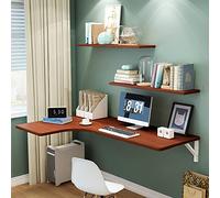 SXZenSpace Mesa de Esquina Plegable de Pared con alas abatibles para Espacios pequeños - Ahorra Espacio, Flotante con Soporte de Metal, Ideal para Oficina, Dormitorio, Cocina y Comedor.