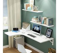 SXZenSpace Mesa de Esquina Plegable de Pared con alas abatibles para Espacios pequeños - Ahorra Espacio, Flotante con Soporte de Metal, Ideal para Oficina, Dormitorio, Cocina y Comedor.