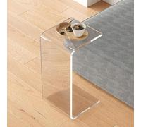SXZenSpace Mesita Auxiliar Moderna, Mesa Auxiliar de acrílico Transparente en Forma de C, Ideal para Colocar Junto al sofá en la Sala de Estar, el Dormitorio, el balcón, el Patio y la Oficina