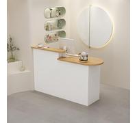 SXZenSpace Mostrador de recepción de Oficina Frontal mostrador, computadora de Madera para Caja y Pago, mostrador de Caja minorista Adecuado para Espacios pequeños, Negocios ID