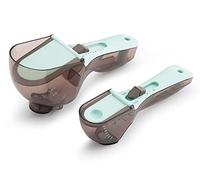 SXZHSM 2Pcs Adjustable Cucharas Medidoras Set, Adjustable Measuring Spoon with Percentage, Measurements for Solid Powder Liquid, Kitchen Measuring Spoons for Cooking