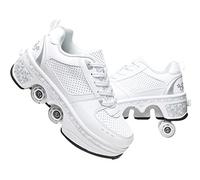 SXZHSM Zapatos con Ruedas Cuatro para Pequeños Niños y Niña Automática Calzado de Skateboarding Deportes de Exterior Patines y Deporte Gimnasia Zapatillas,low-top-EU36
