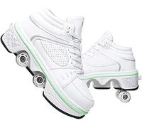 SXZHSM Zapatos con Ruedas Cuatro para Pequeños Niños y Niña Automática Calzado de Skateboarding Deportes de Exterior Patines y Deporte Gimnasia Zapatillas,low-top-EU33