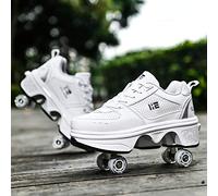 SXZHSM Zapatos con Ruedas Zapatillas con 4 Ruedas para Niños Y Niña Deformación Zapatillascon Ruedas Se Puede Bambas con Ruedas Automática Calzado De Skateboarding,EU36