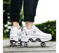 SXZHSM Zapatos con Ruedas Zapatillas con 4 Ruedas para Niños Y Niña Deformación Zapatillascon Ruedas Se Puede Bambas con Ruedas Automática Calzado De Skateboarding,EU38