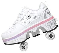 SXZHSM Zapatos con Ruedas Zapatillas con 4 Ruedas para Niños Y Niña Deformación Zapatillascon Ruedas Se Puede Bambas con Ruedas Automática Calzado De Skateboarding,EU39