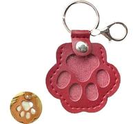 SXZLXQJY Dog Fur Storage Keychain for Dog Cat Paw Shaped Keychain, Pet Hair Keepsake Keychains, Cute Leather Paw Keychains Memorial Gift for Pet Lovers(Red)