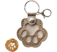 SXZLXQJY Dog Fur Storage Keychain for Dog Cat Paw Shaped Keychain, Pet Hair Keepsake Keychains, Cute Leather Paw Keychains Memorial Gift for Pet Lovers(Gray)