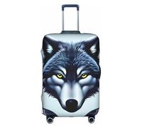 sxzvvbn Fierce Wolf Head - Funda elástica para maleta, con cremallera de doble cara, para viajes, negocios, 18-32 pulgadas, White, M