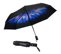 SY COMPACT Paraguas de viaje resistente al viento, automático, compacto, protección solar UV, pequeño, fuerte y portátil, agarre duradero, se adapta a mochila y coche, directo de fábrica