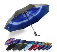 SY Compact Paraguas de viaje Windproof Automatic Unbreakable -Factory Direct High Cost-Effective Umbrella, Planeta, 38 inches x 22 inches