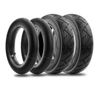 SYACHI 10 x 2.125 Juego de tubos y neumáticos para scooter eléctrico, neumáticos resistentes de 10 x 2,125 cm y tubo de goma 30% más grueso con válvula recta, apto para la mayoría de scooters