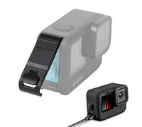 SYACHI Tapa de batería de aleación de aluminio para GoPro Hero 13/12/11/10/9, tapa de batería extraíble puerto de carga adaptador tipo C puerta lateral para GoPro Hero