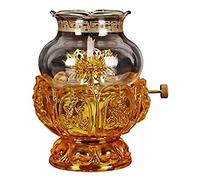 SYALEO Lámpara de Aceite de Queroseno de Vidrio a Prueba de Viento, Lotus Zen Buddha, luz Frontal, Linterna de Queroseno Retro con Mecha de Ajuste, iluminación de Emergencia iluminación