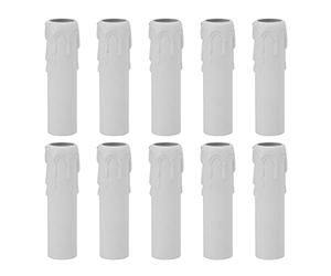 SyangKaitian Fundas de goteo para velas, fundas de plástico para velas, fundas para tubos, fundas para enchufes con forma de vela, 10 fundas para velas de 4 pulgadas, fundas para velas de simulación d