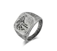 SYAVR Anillo de acero de titanio del dios del cielo del faraón egipcio Horus para joyería de guardián de tótem artístico de nicho para hombres