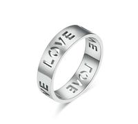 SYAVR Anillo de acero de titanio minimalista de 6mm de ancho con fugas y fronteras, joyería de mano para hombres y mujeres